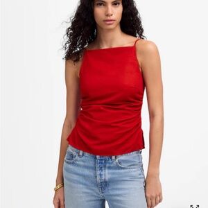 Madewell Red Linen Top
